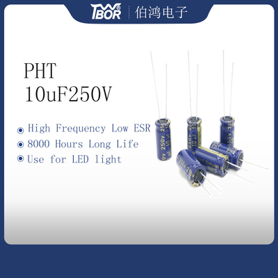 10UF 250V 8x16mm promieniowe kondensatory elektrolityczne 20% tolerancji