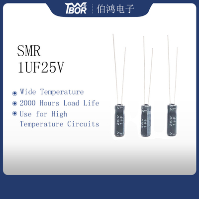 ISO9001 RoHS Promieniowe kondensatory elektrolityczne 1UF25V 5X11mm
