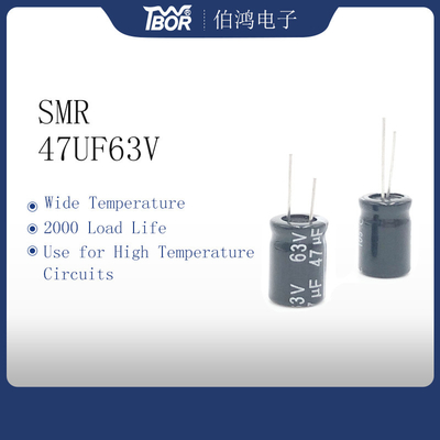 47UF63V Miniaturowe aluminiowe kondensatory elektrolityczne 8x12mm Duża pojemność