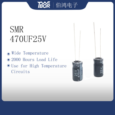 10X13mm Miniaturowe kondensatory elektrolityczne 470uf 25v 2000 godzin Żywotność obciążenia