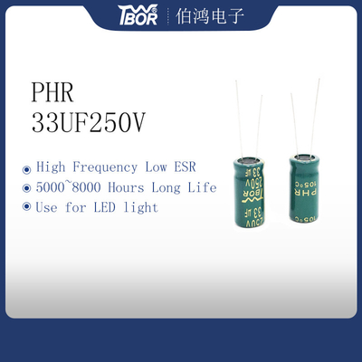 PHR 33UF250V Wysokonapięciowy kondensator elektrolityczny 10X20MM 5000 godzin