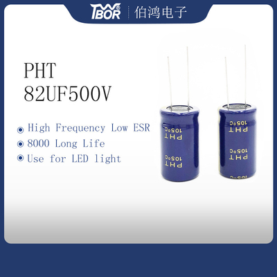 PHT 82UF 500V Promieniowy kondensator elektrolityczny o długiej żywotności 22X30mm